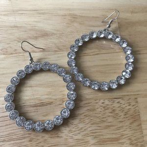 3/$15 - Sparkly Rhinestone Circle Dangle Earrings